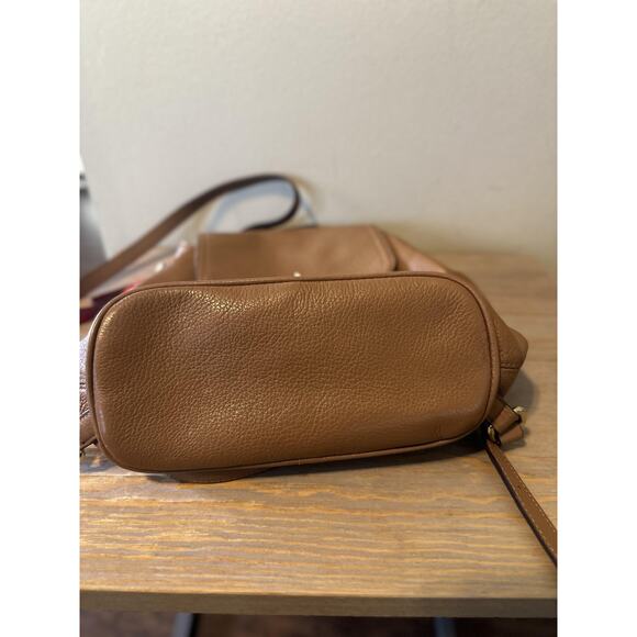 Coach Pebbled Leather Backpack Bag Womens Mini Brown Turnlock Drawstring F24385 - Picture 13 of 15